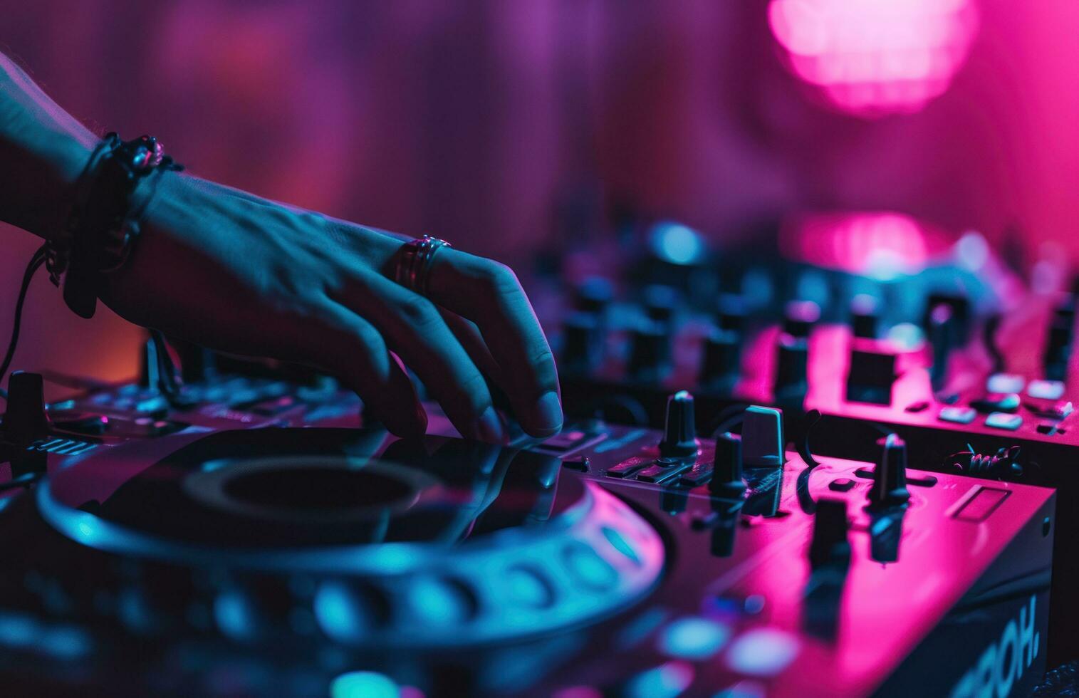 ai generato un' dj è preparazione per rotazione a discoteca foto