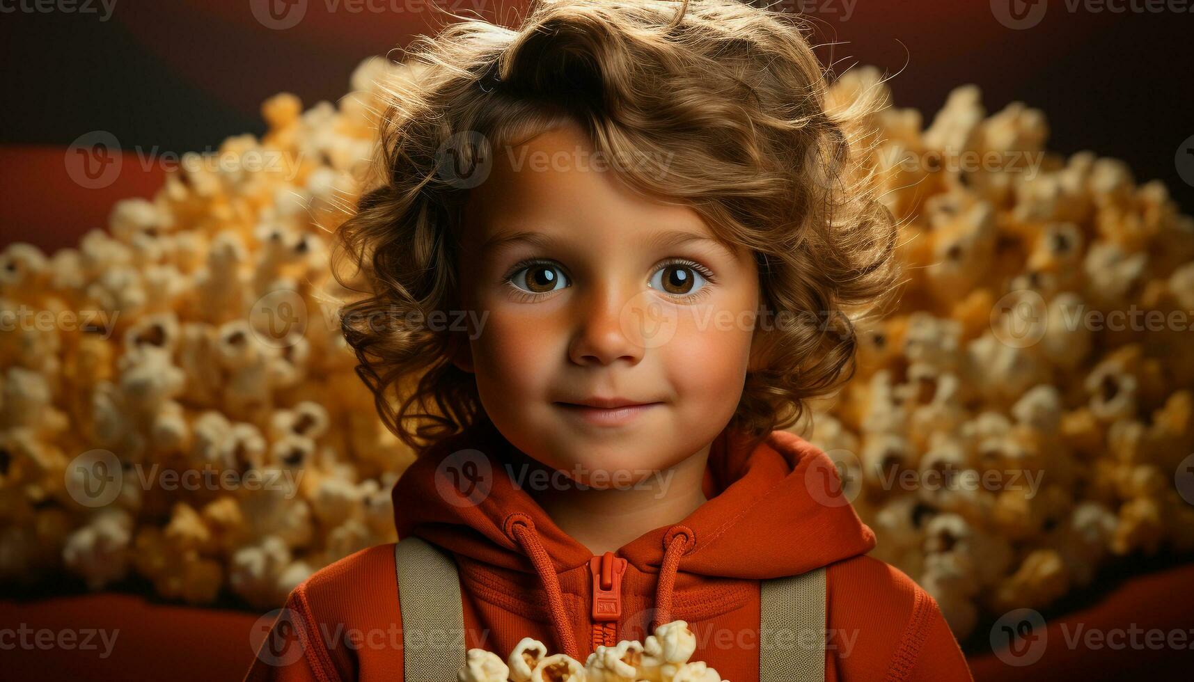 ai generato un' carino bambino sorridente, Tenere un' regalo, godendo natura generato di ai foto