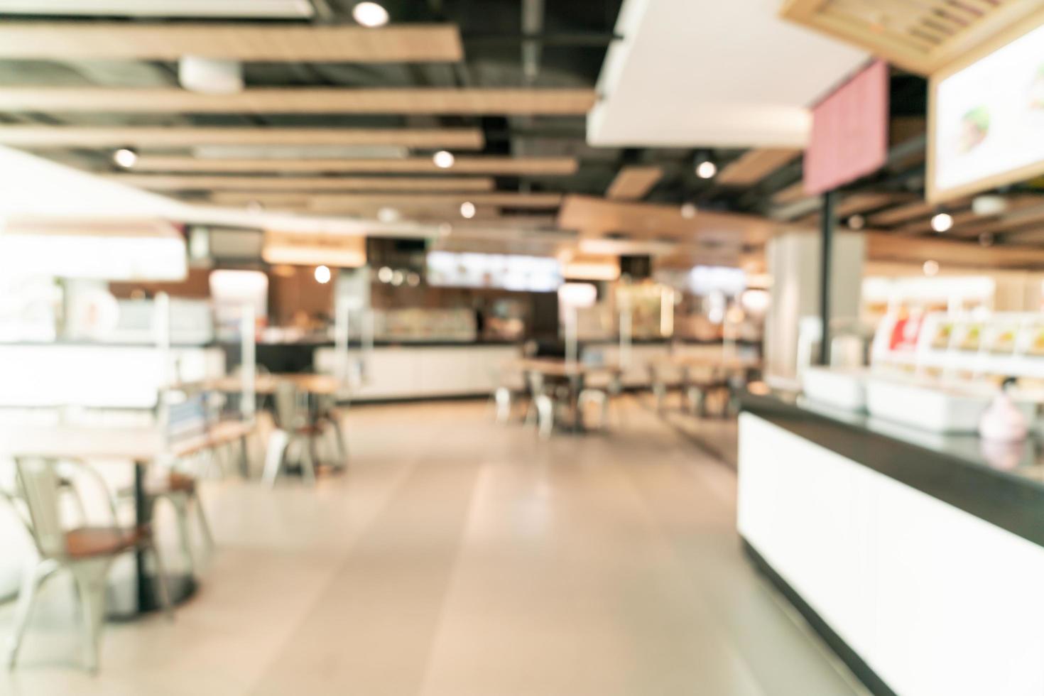 sfocatura astratta food court nel centro commerciale per lo sfondo foto