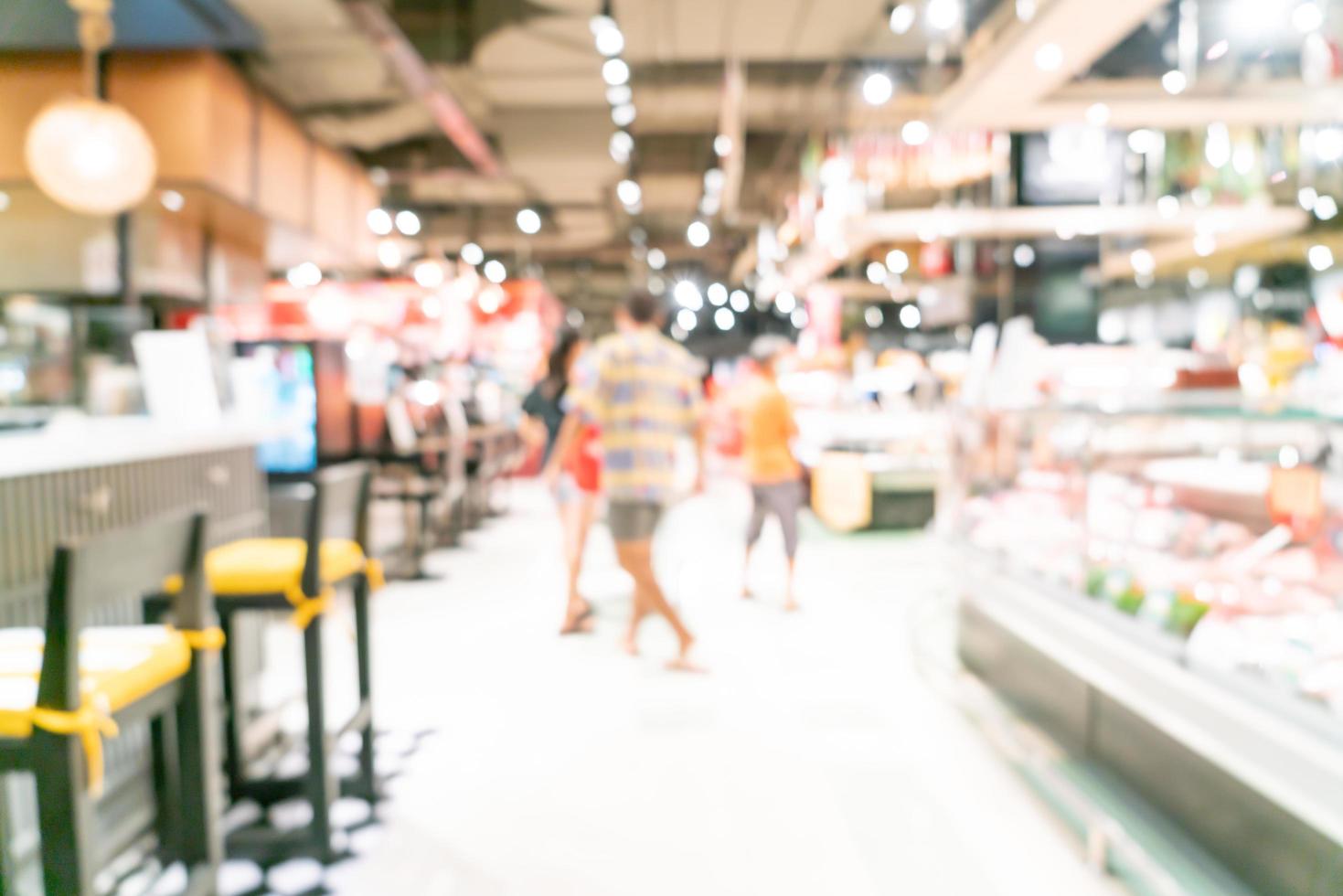 sfocatura astratta e supermercato sfocato per lo sfondo foto