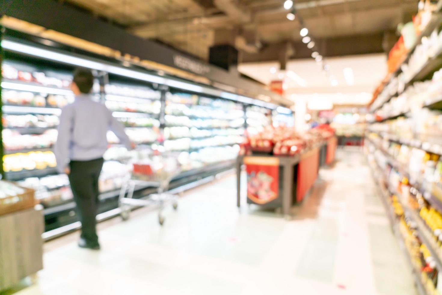 sfocatura astratta e supermercato sfocato per lo sfondo foto