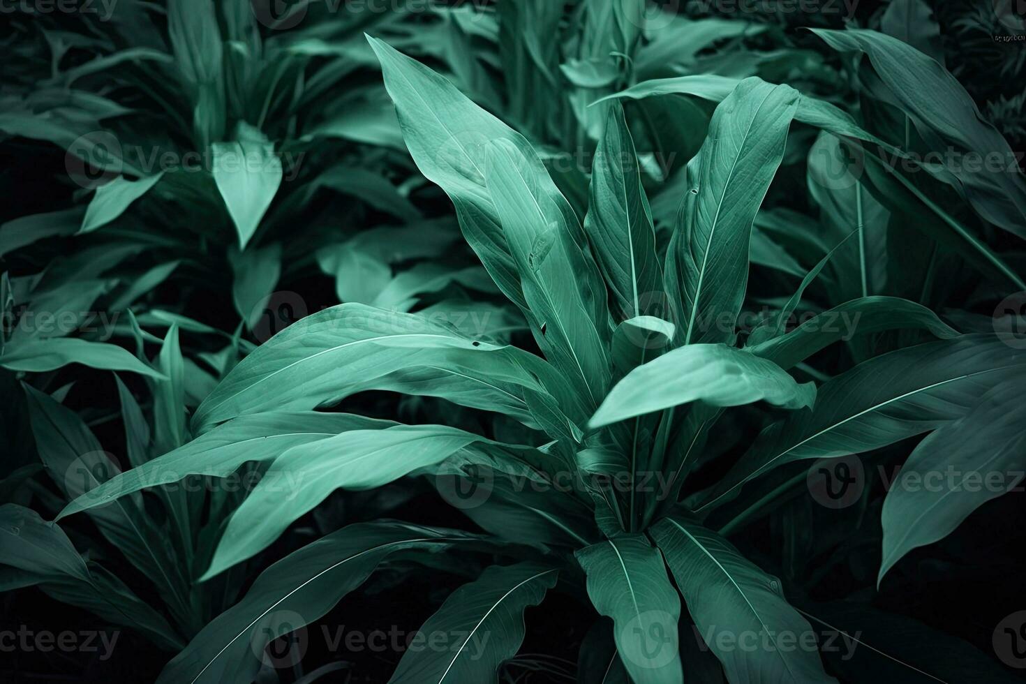 ai generato verde foglia struttura, buio verde fogliame natura sfondo, tropicale foglia foto