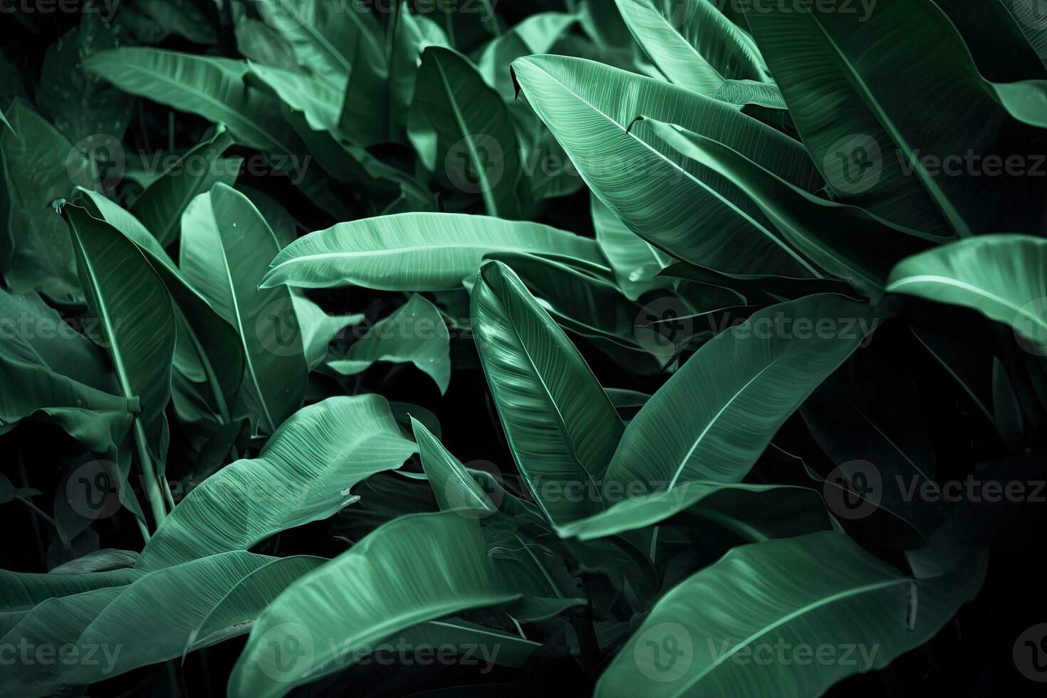 ai generato verde foglia struttura, buio verde fogliame natura sfondo, tropicale foglia foto