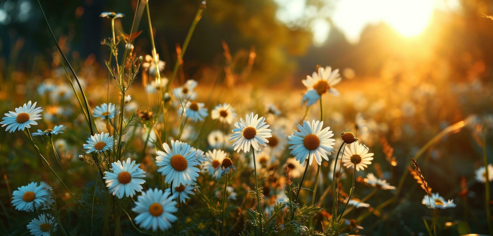 ai generato un' estate prato pieno di fiori selvatici foto