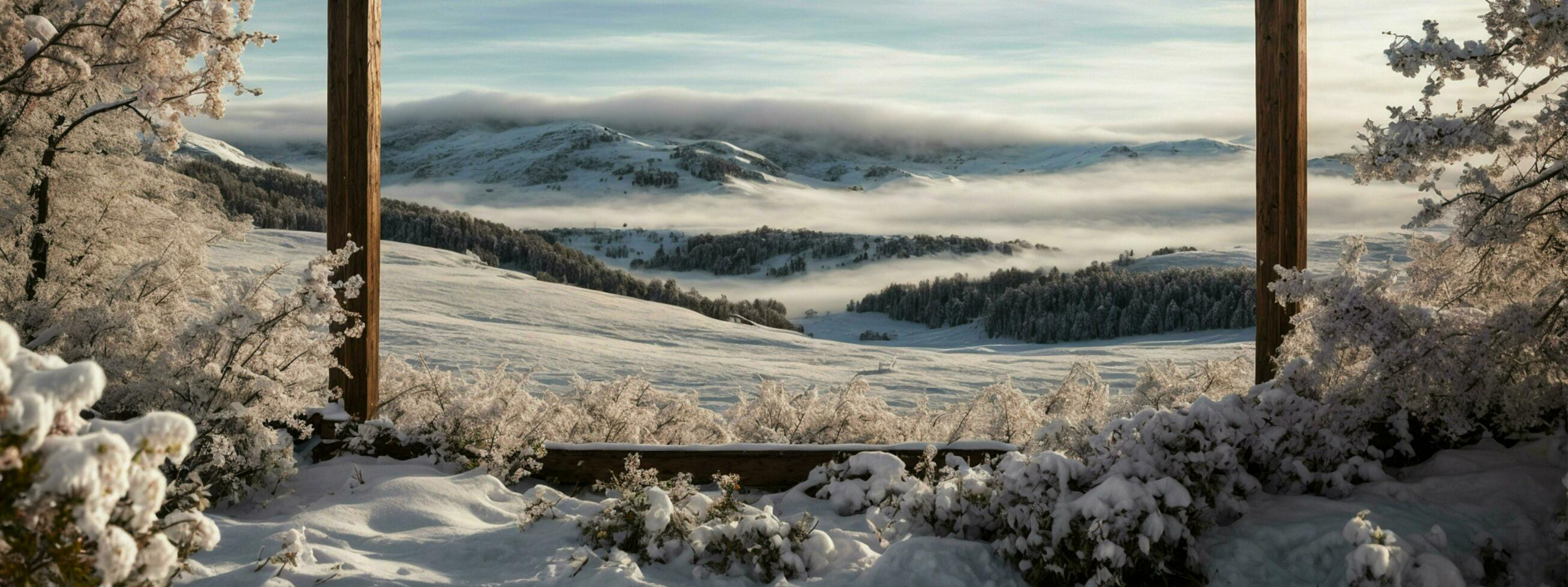 ai generato inverno fiori fotografie il armonia fra il congelato distesa e il resiliente fiori, cattura il essenza di della natura resistenza nel il viso di d'inverno freddo.