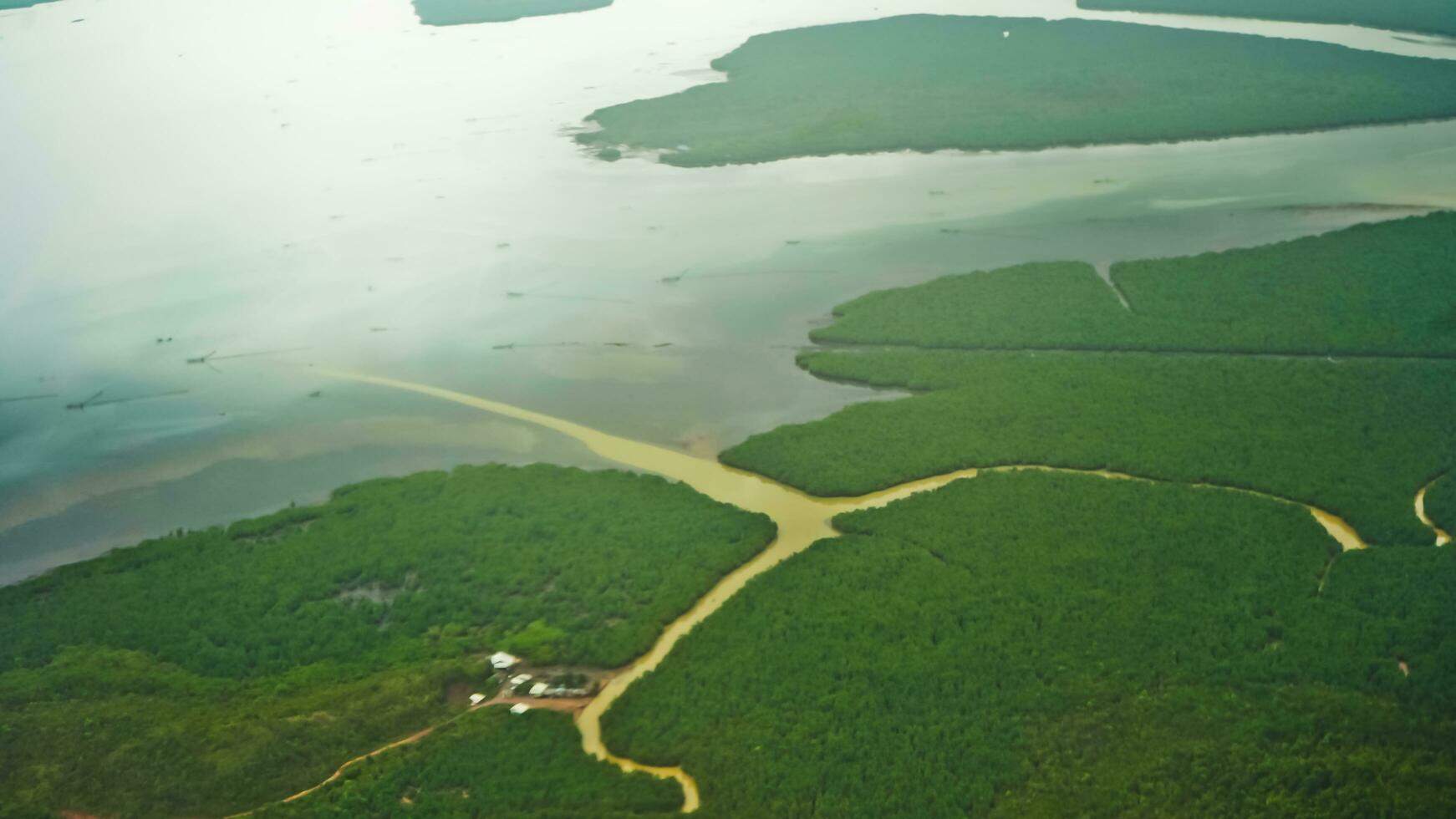 aereo Visualizza di il fiume nel il Riau isole foto