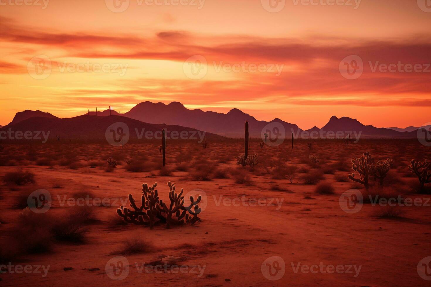 ai generato un' fotografia di deserto a crepuscolo foto