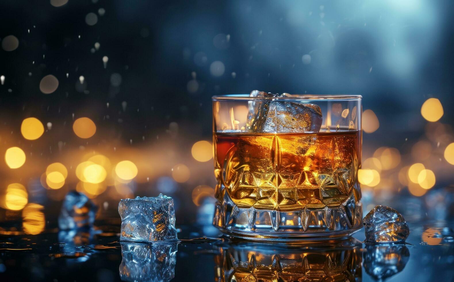 ai generato un' bicchiere di whisky metraggio foto