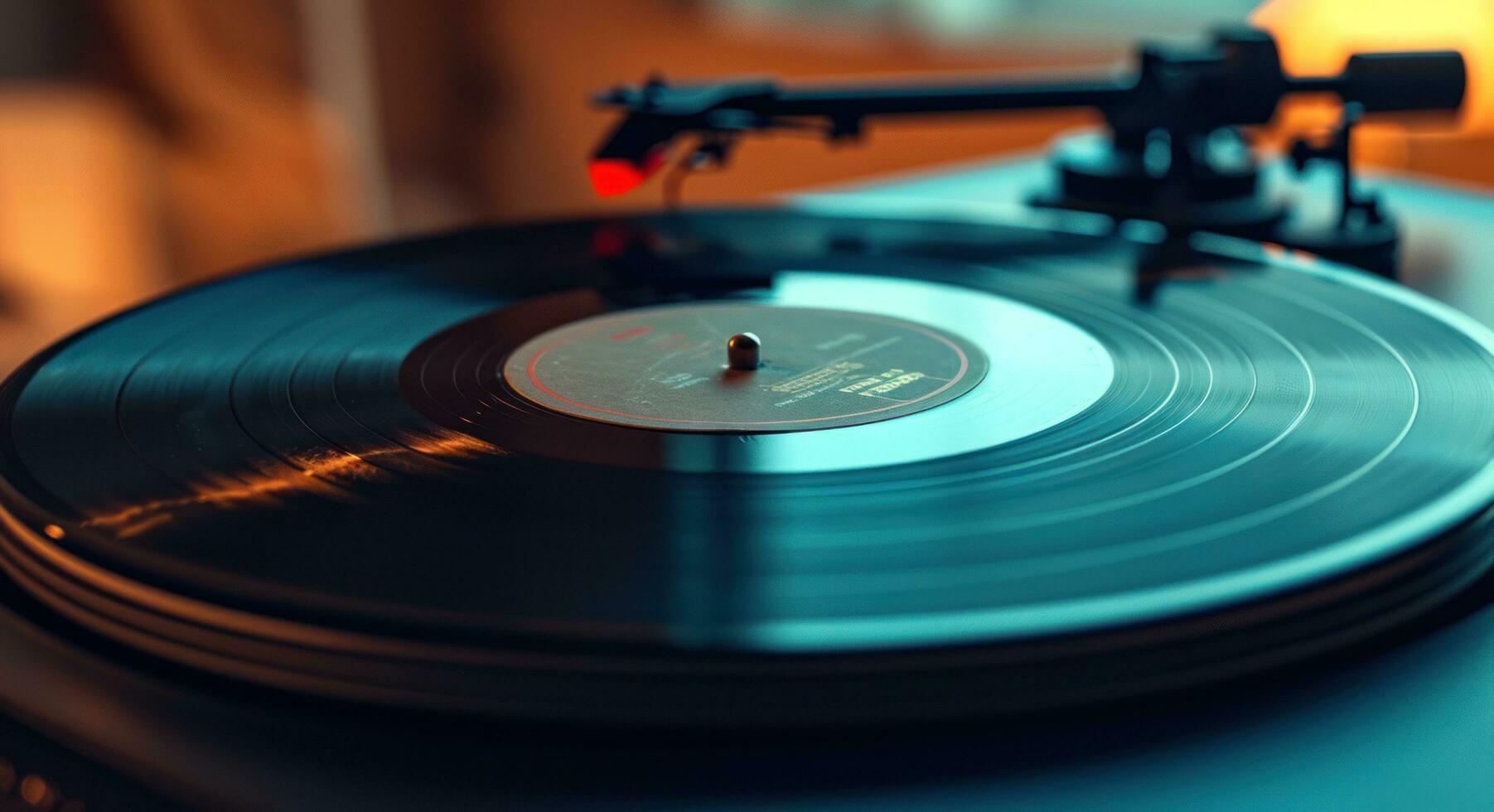 ai generato il vinile disco è giocando nel il sfondo foto