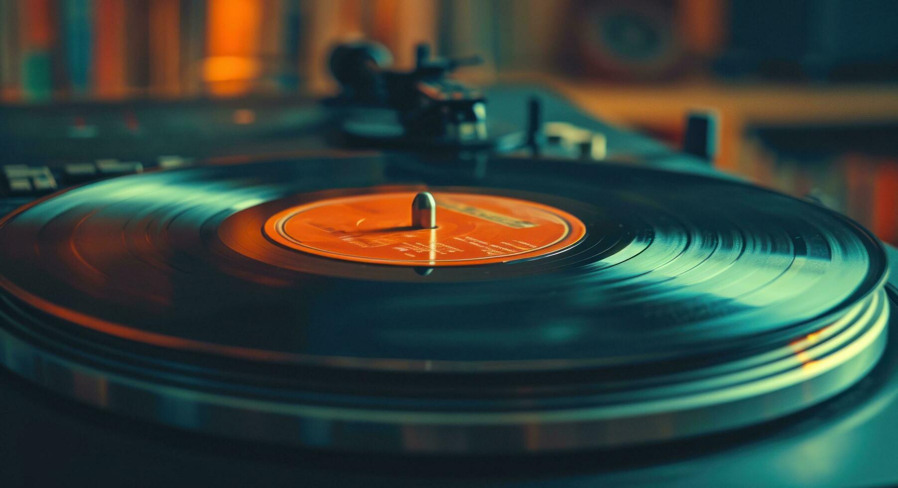 ai generato il vinile disco è giocando nel il sfondo foto