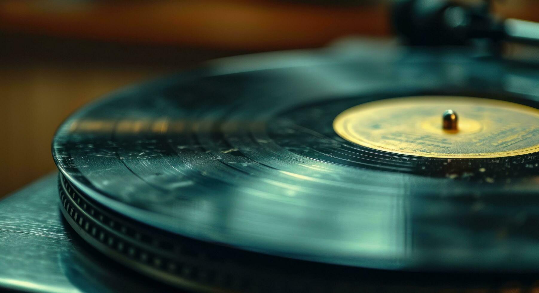 ai generato il vinile disco è giocando nel il sfondo foto