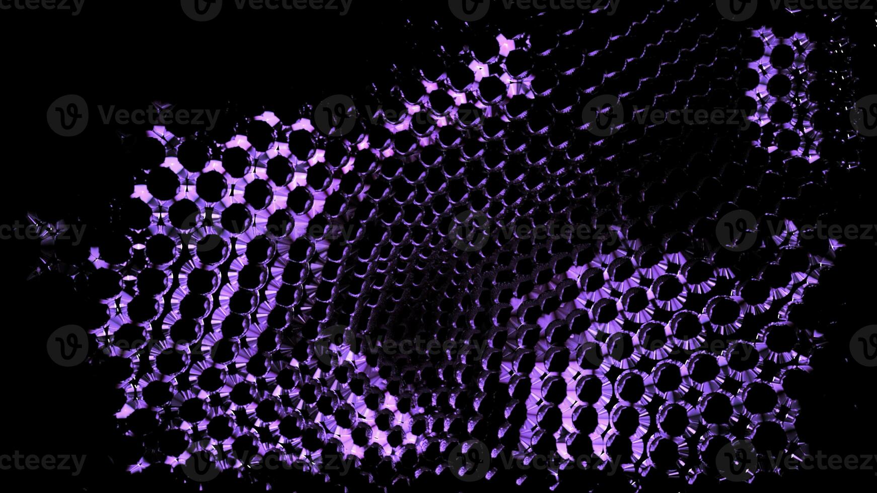 astratto tessuto di particelle agitando su un' nero sfondo. design. gioco di leggero e ombra e un' forma di un' fiore. foto