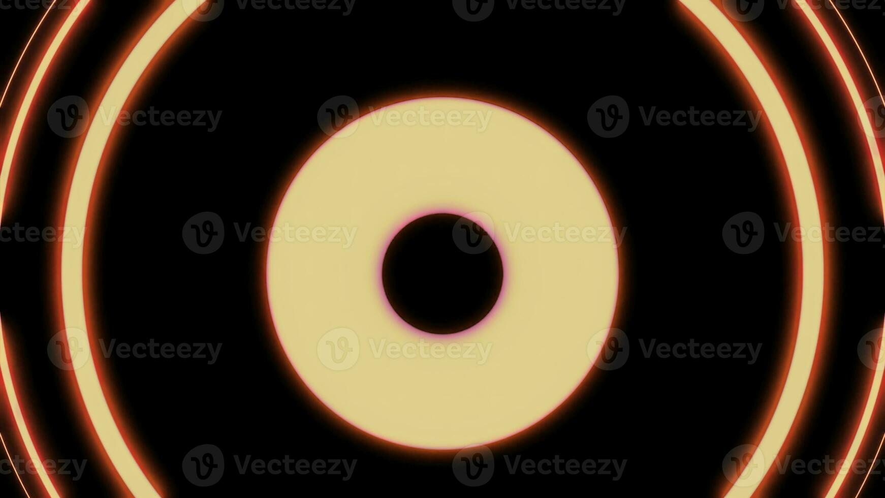 in movimento neon cerchi su un' nero sfondo. design. rosso allargamento anelli piace diffusione segnale. foto