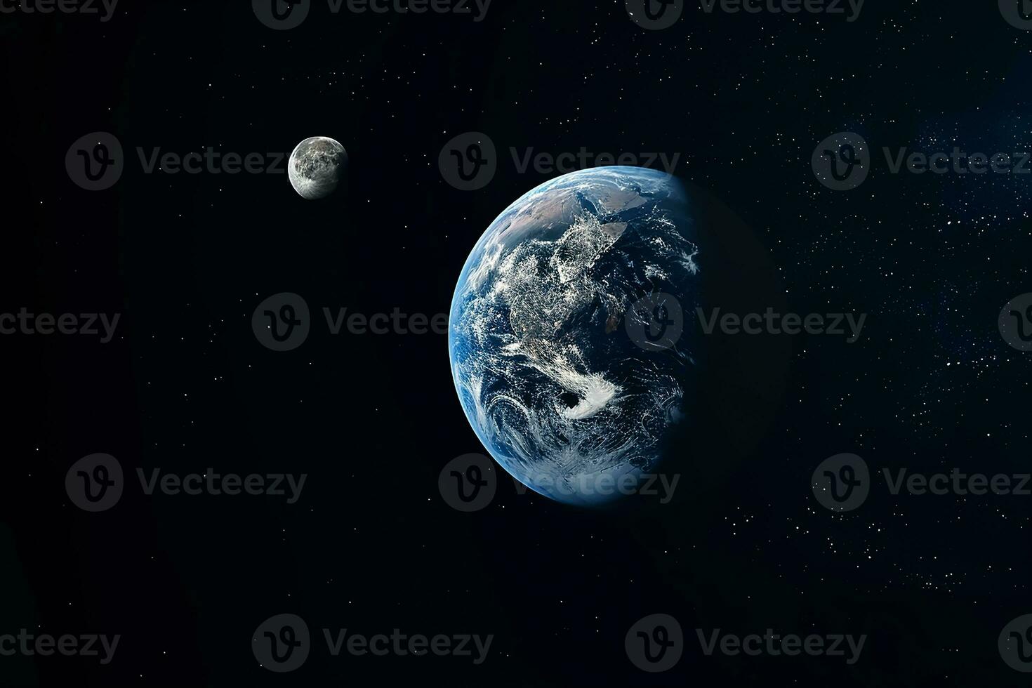 ai generato il Luna Visualizza a partire dal spazio foto