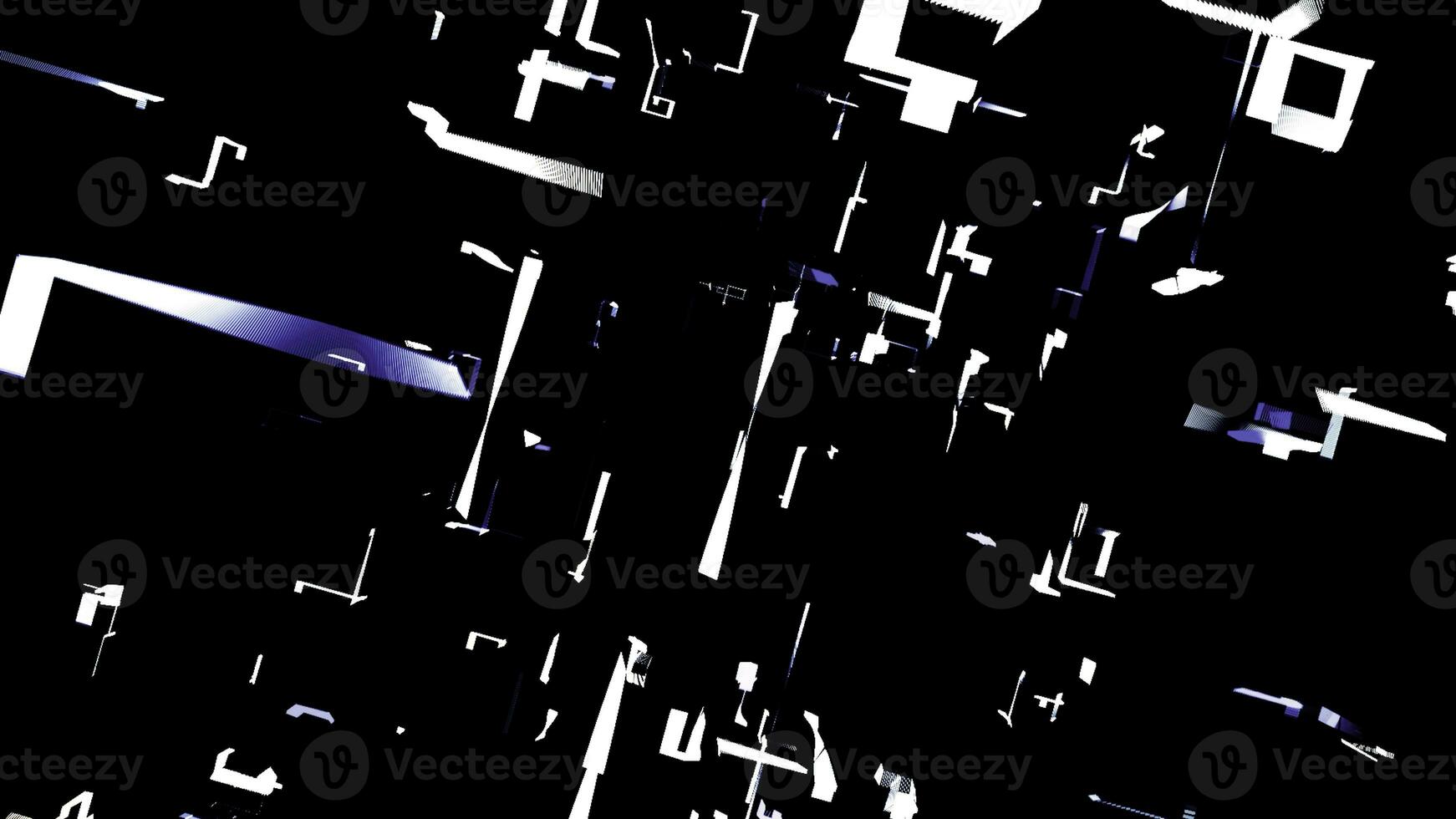 astratto la creazione di labirinto con in movimento veloce sagome su un' nero sfondo. movimento. digitale labirinto di a caso in movimento strisce. foto