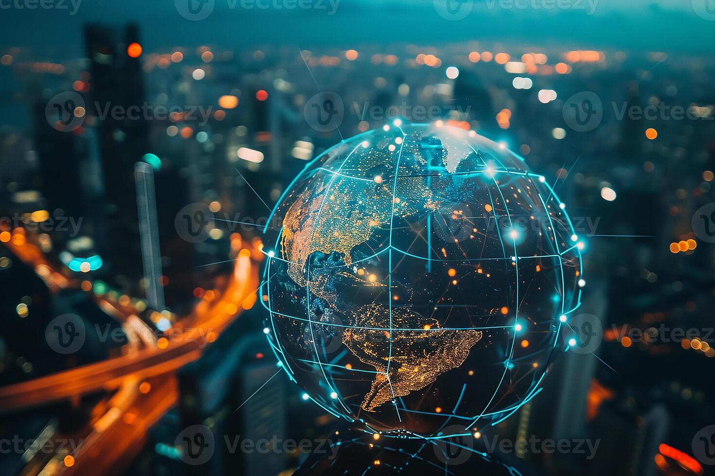 ai generato globale comunicazione networking concetto, globale connessione foto