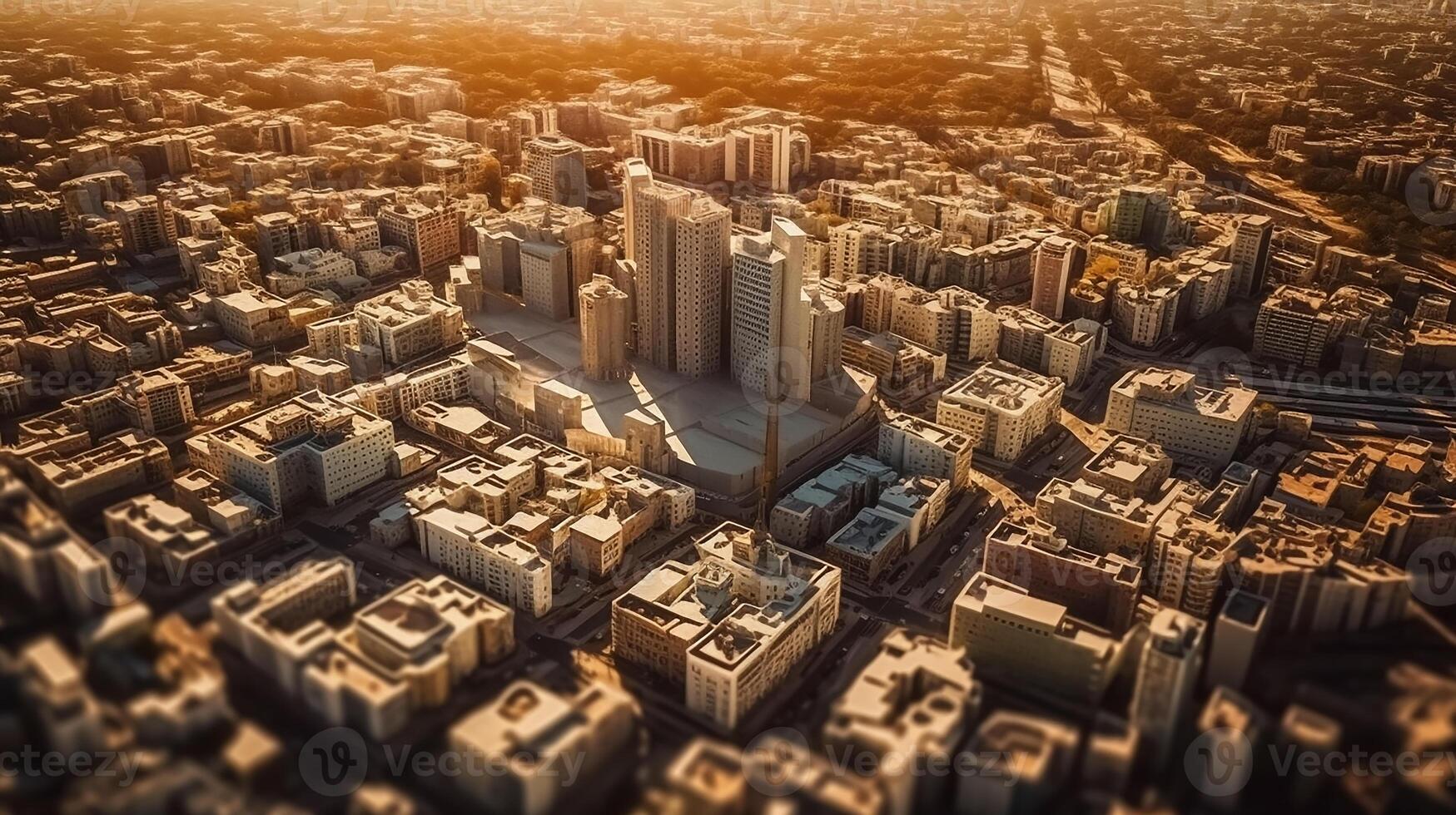 ai generato città aereo Visualizza fuco sparare foto