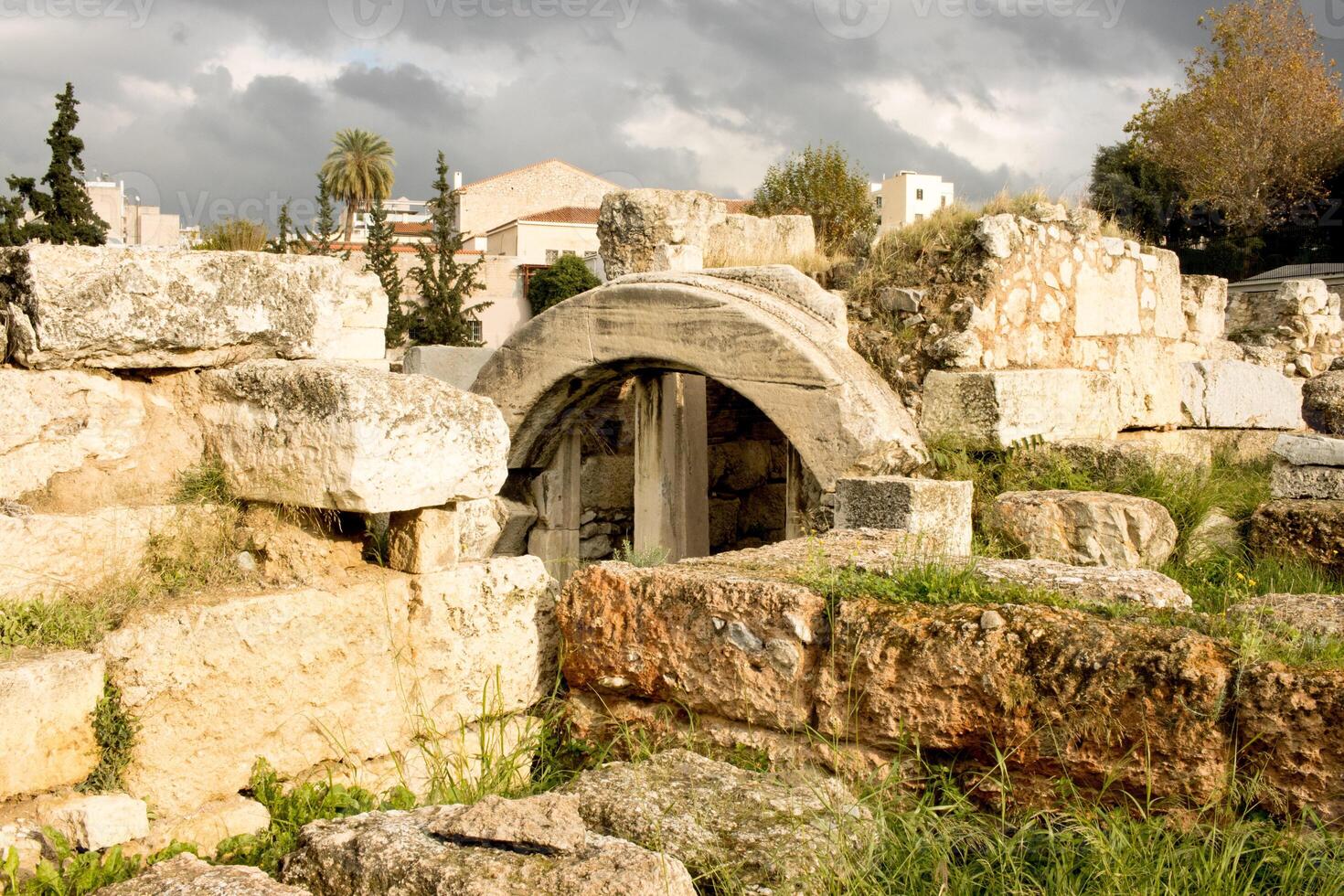 il antico cimitero e archeologico luogo di kerameikos nel Atene, Grecia foto