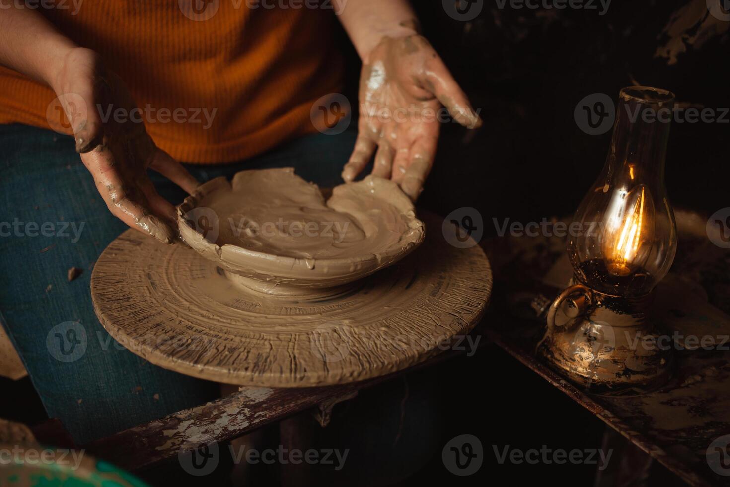 ceramica officina, argilla Prodotto, autentico atmosfera, sfondo foto