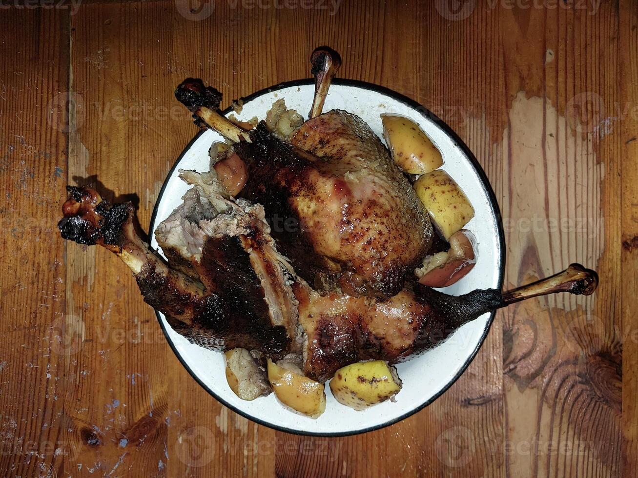 Oca uccello al forno nel il forno per Natale foto