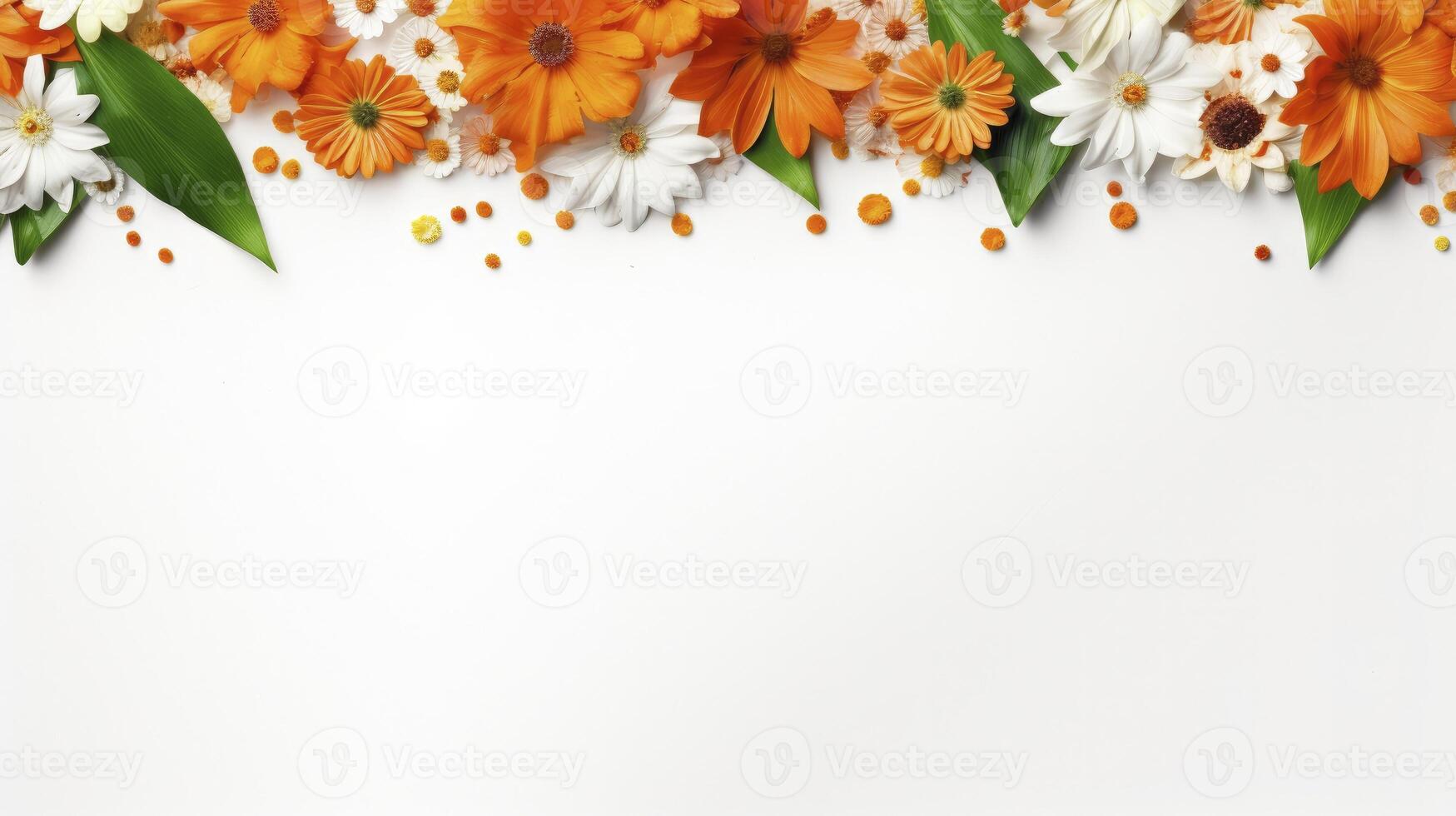 ai generato fiori con bianca sfondo spazio foto