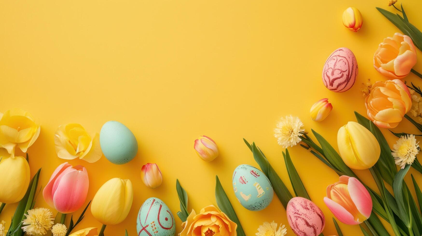 ai generato Pasqua pubblicità sfondo con copia spazio foto