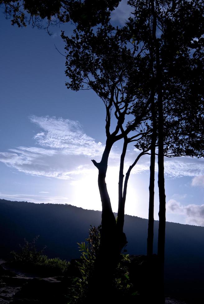 bellissimo paesaggio di montagne e cielo blu nuvola foto