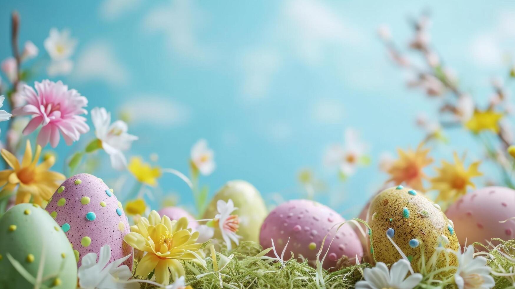 ai generato Pasqua pubblicità sfondo con copia spazio foto