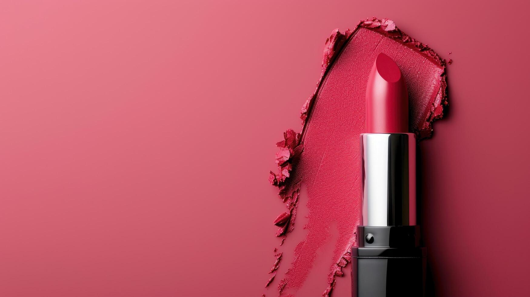 ai generato rossetto pubblicità sfondo con copia spazio foto