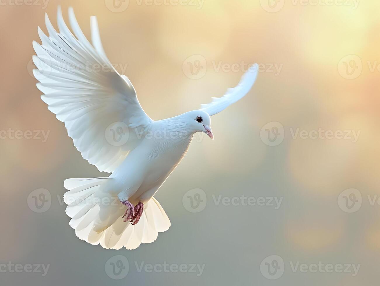 ai generato bianca colomba di pace professionale colore classificazione con morbido ombre su un' leggero sfondo. alto qualità. ai generativo foto