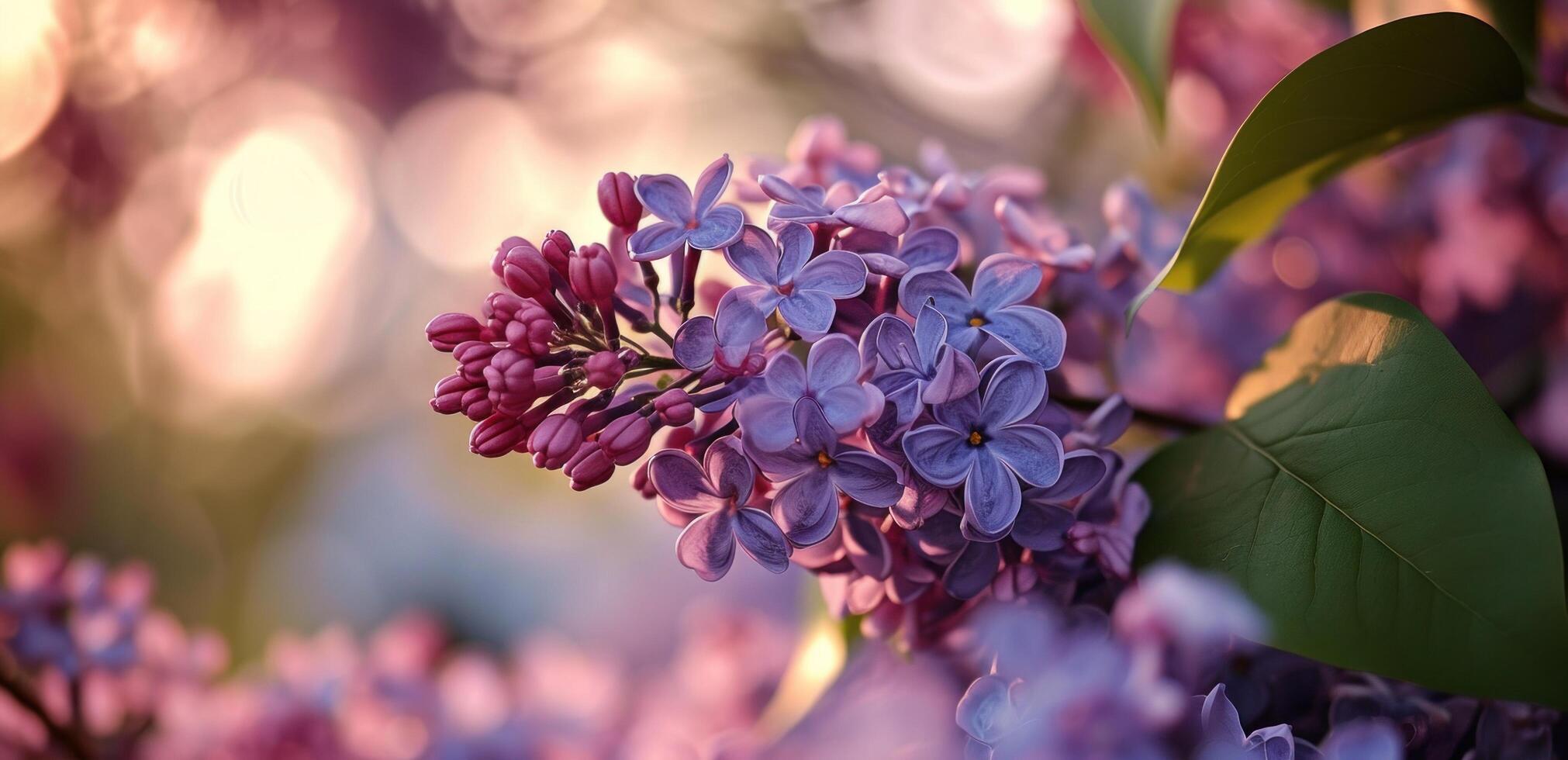 ai generato un' singolo viola lilla fiore è seduta giù foto