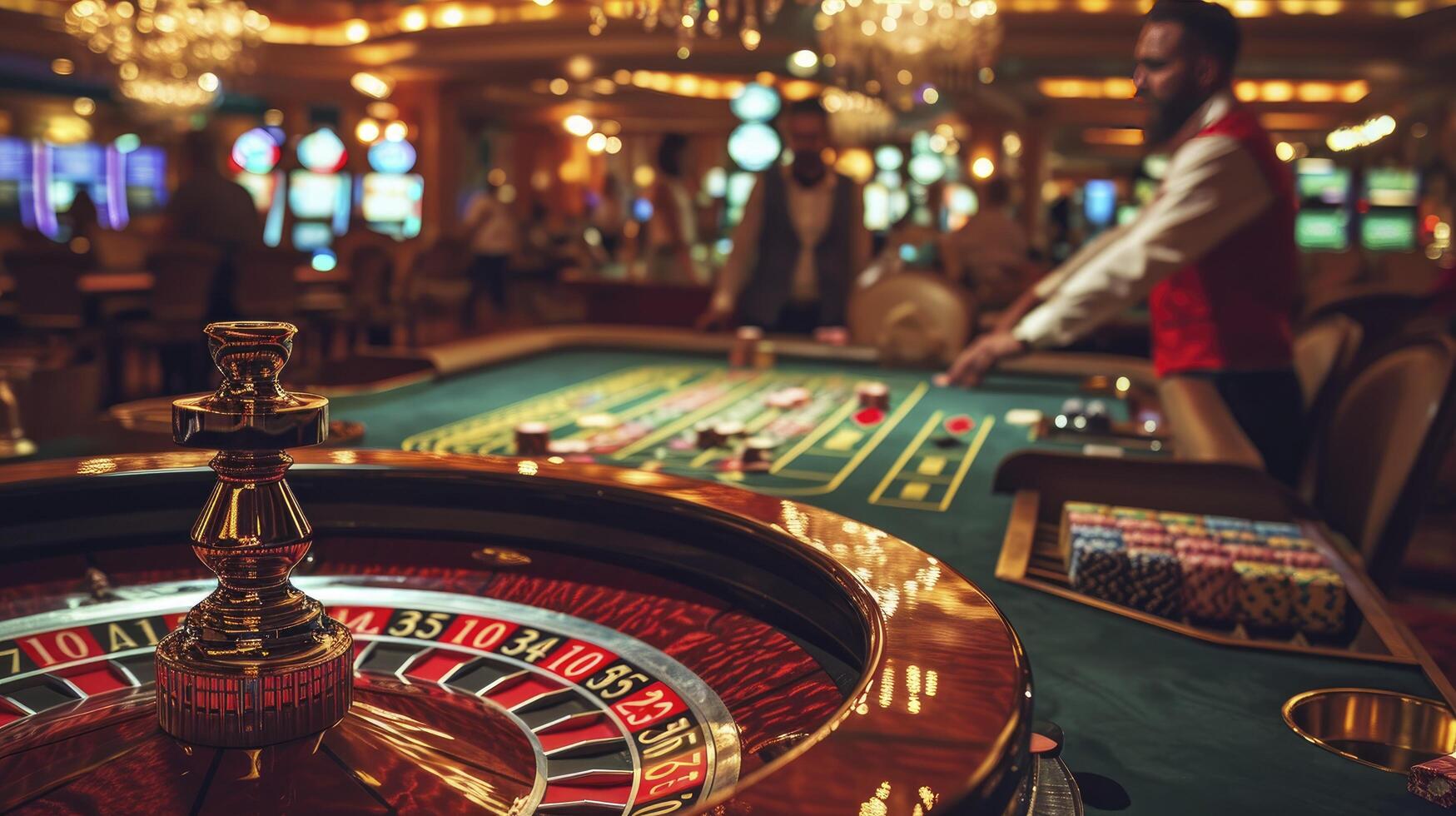 ai generato persone dipendente per gioco d'azzardo, roulette, cavallo da corsa fessura macchine blackjack, poker foto