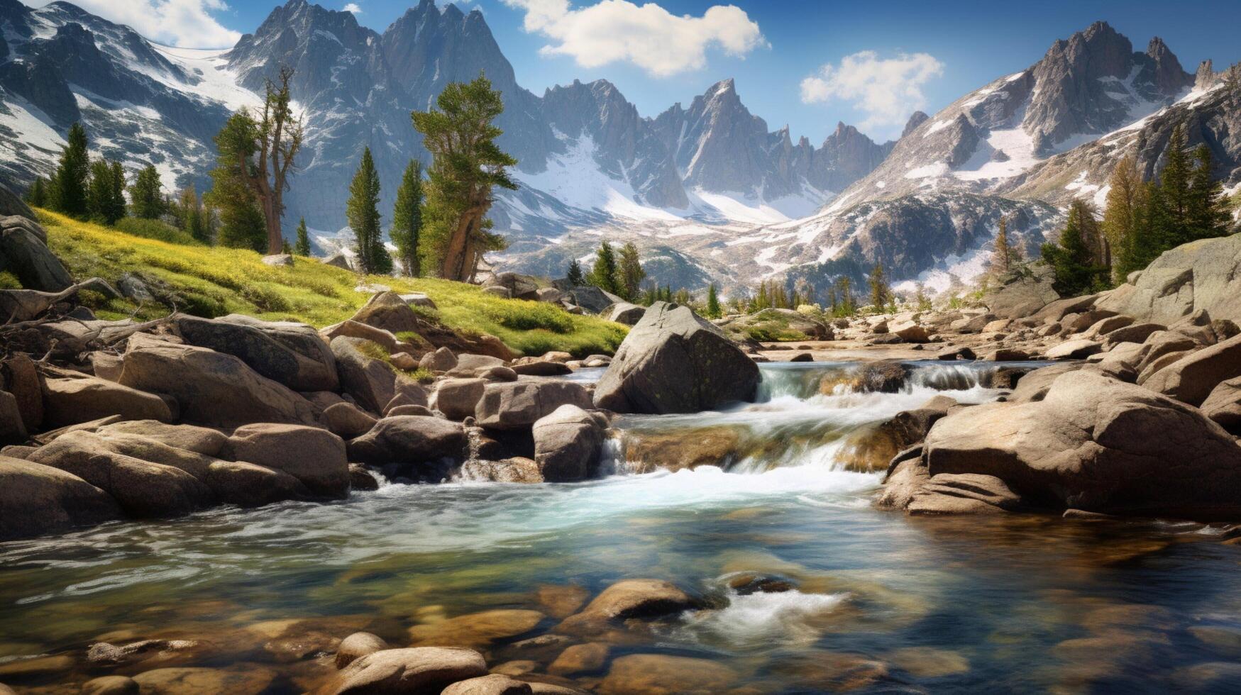 ai generato roccioso montagna passaggio sfondo foto