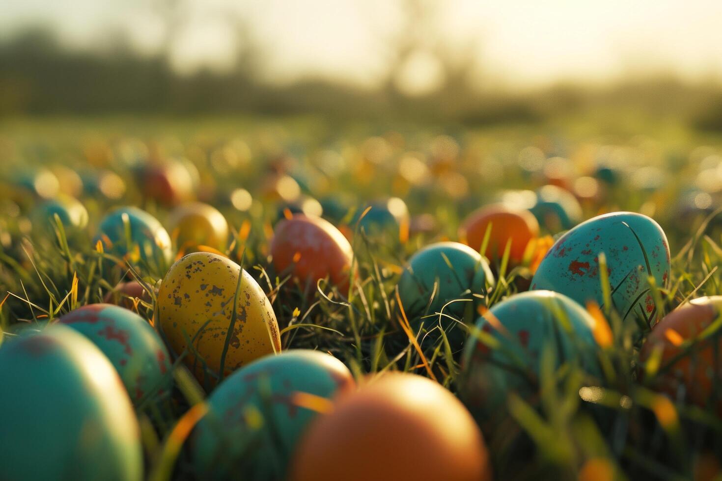 ai generato Pasqua uova sfondo. foto