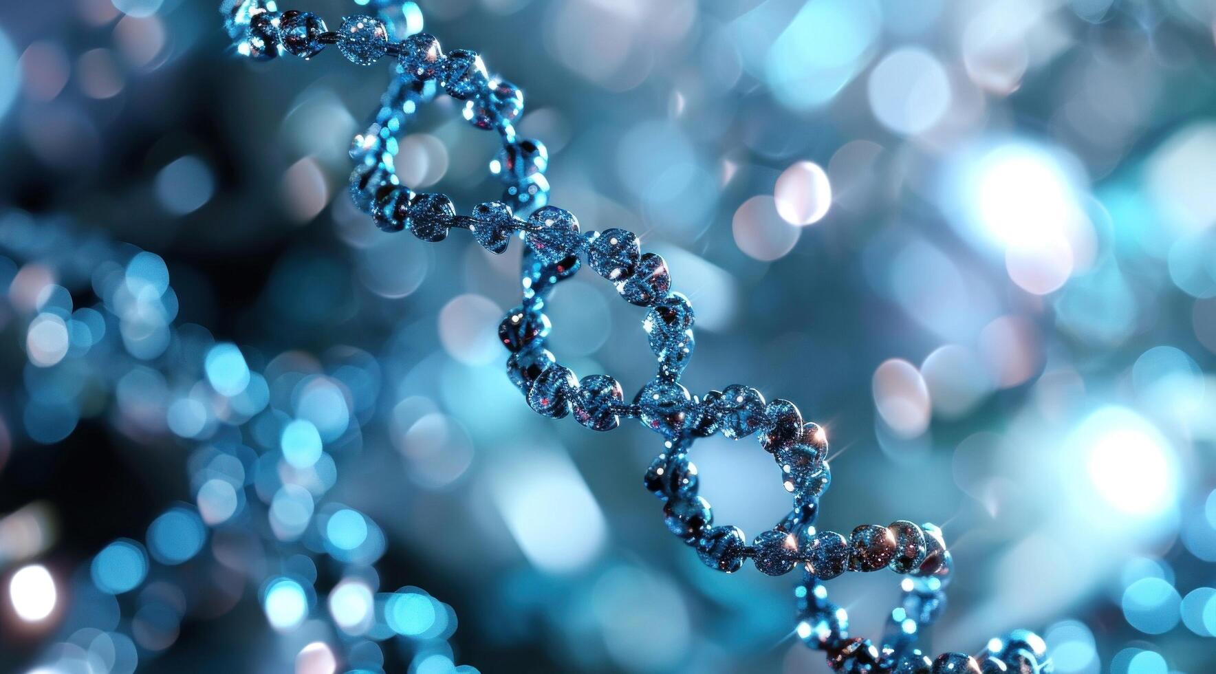 ai generato il dna molecola nel un' blu tono sfondo foto