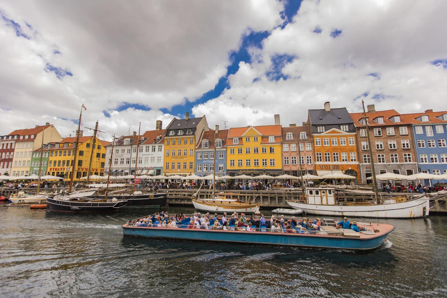 copenaghen, danimarca, 13 giugno 2018 - dettaglio da nyhavn a copenhagen, danimarca. nyhavn è un lungomare e un quartiere dei divertimenti del XVII secolo a Copenaghen. foto