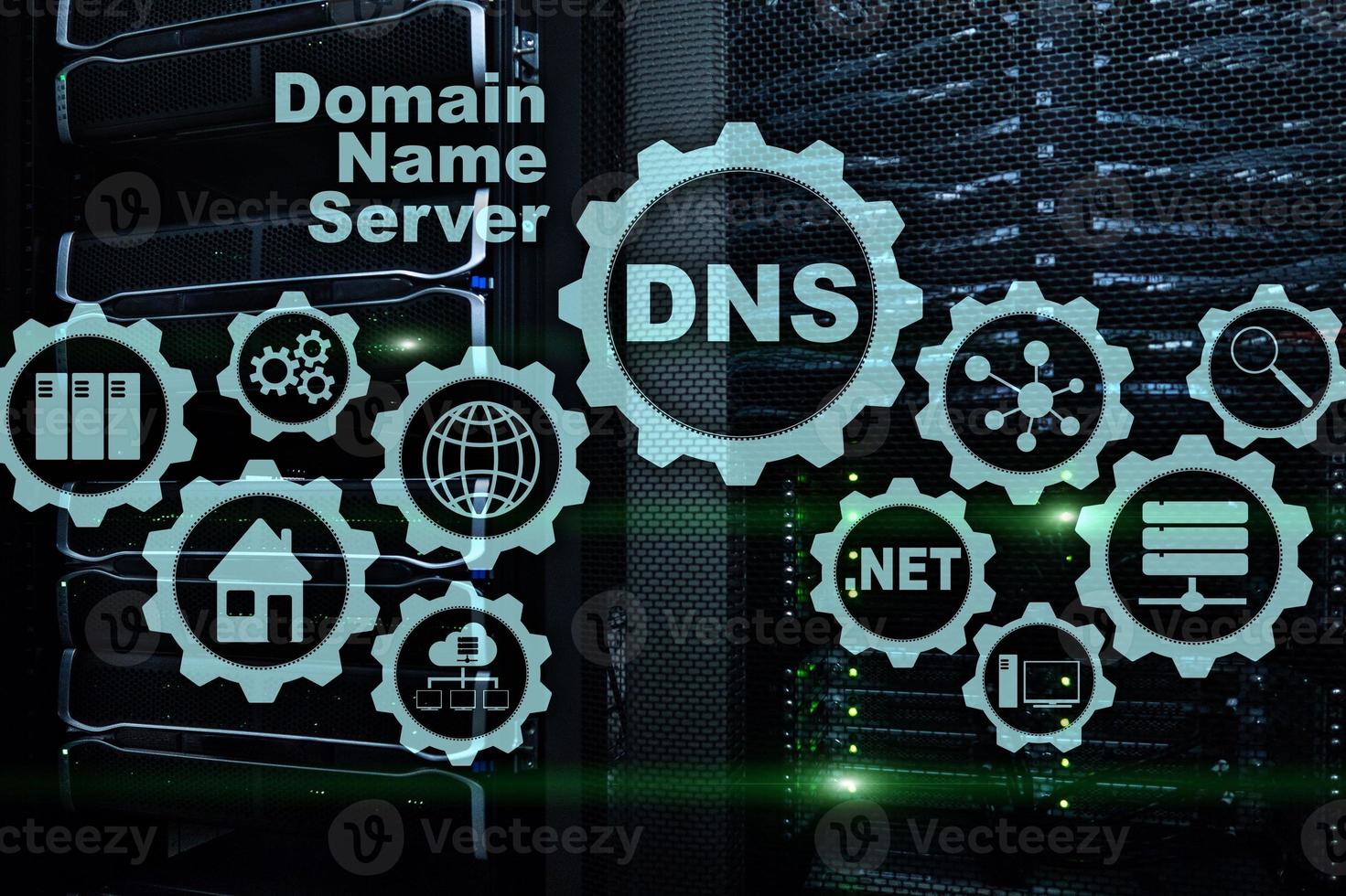 dns. Domain Name System. comunicazione web di rete. internet e il concetto di tecnologia digitale foto