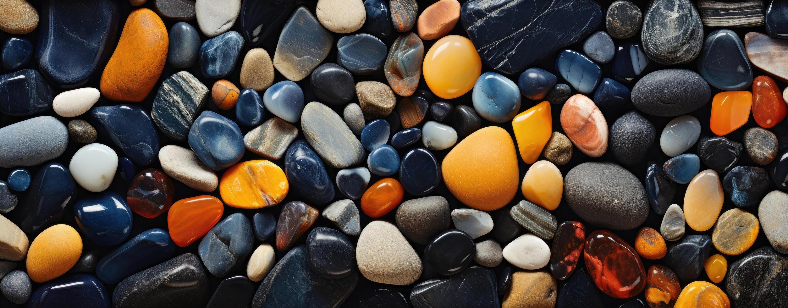 ai generato un' mazzo di rocce nel diverso colori e textures foto
