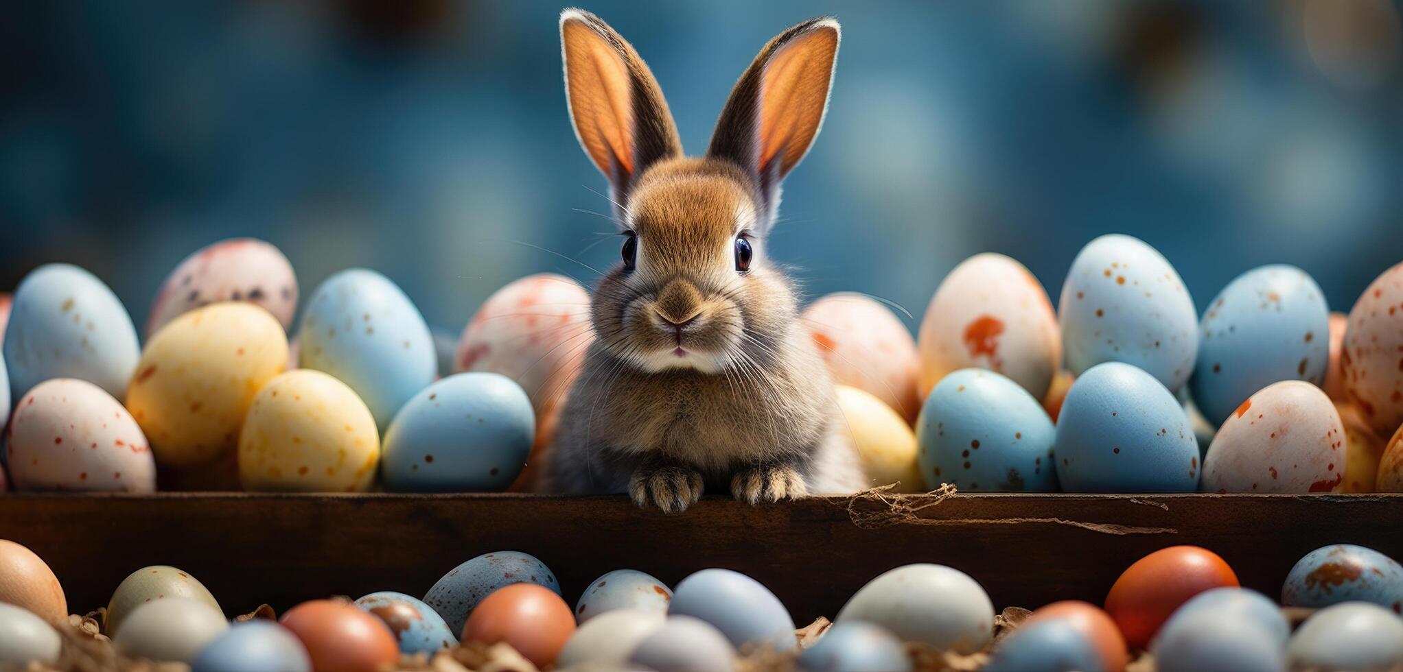 ai generato coniglietto dentro Pasqua Pasqua sfondi, foto