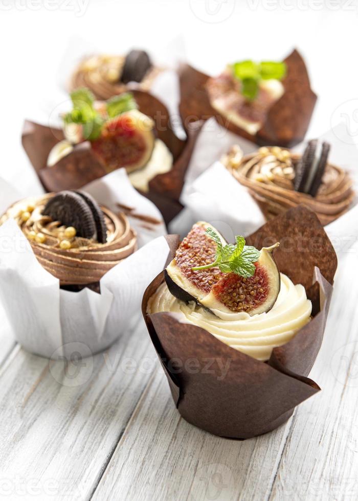 cupcakes con fichi e cioccolato foto