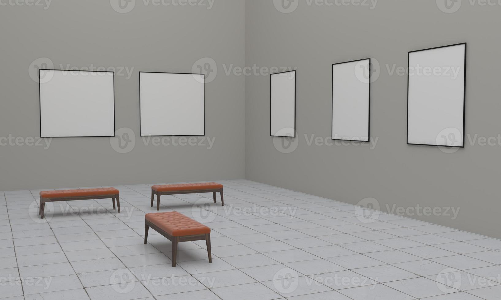 galleria d'arte cornici mockup illustrazione 3d e rendering 3d foto