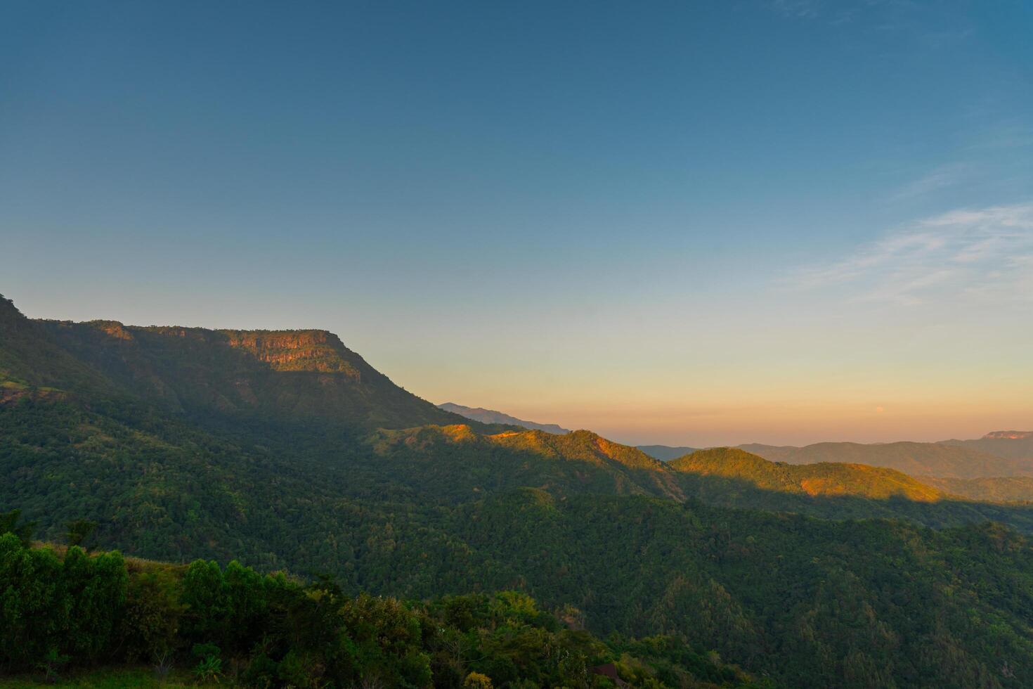 khao cor, Phetchabun Provincia. punto di vista un' bene posto per vedere il scenario. tramonto a Tailandia. foto