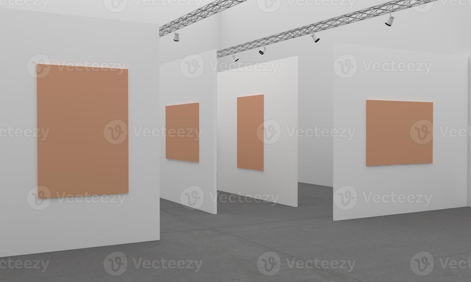 galleria d'arte cornici mockup illustrazione 3d e rendering 3d foto