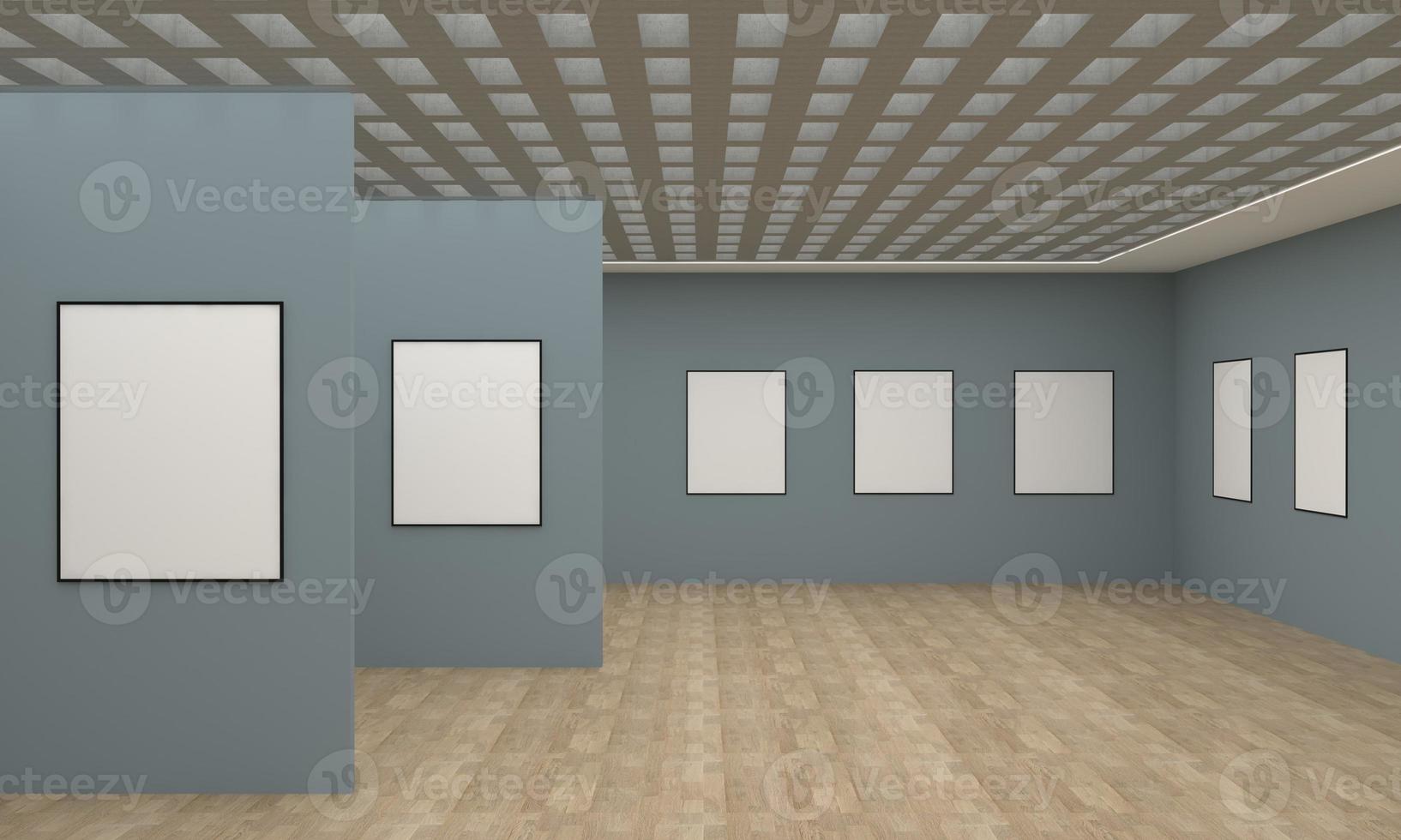 galleria d'arte cornici mockup illustrazione 3d e rendering 3d foto