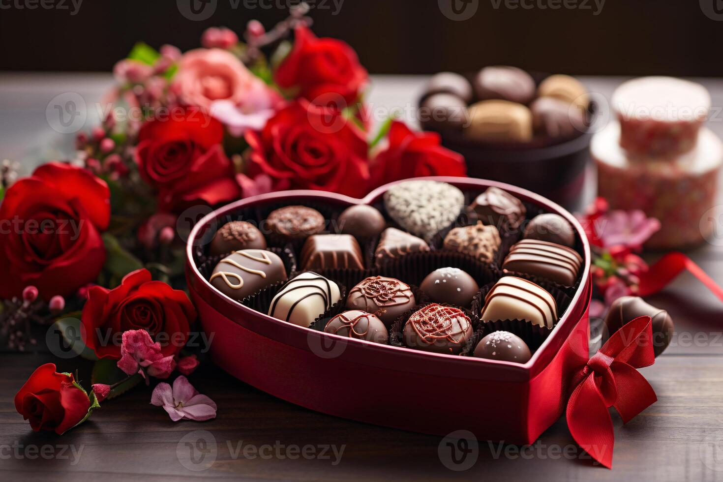 ai generato cioccolatini per San Valentino giorno foto