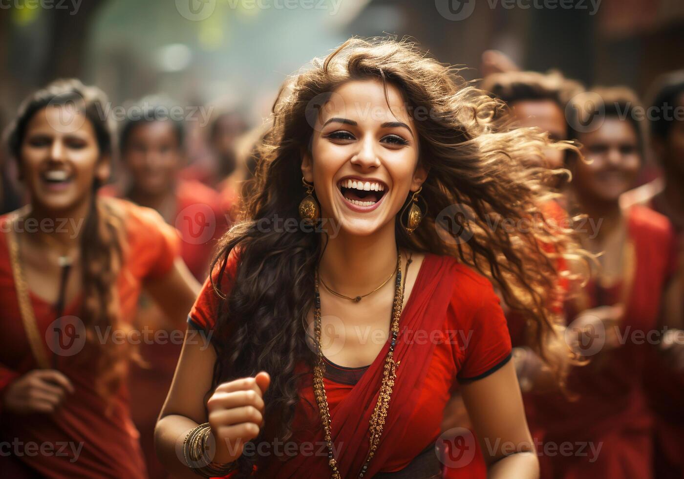 ai generato bellissimo indiano donna nel tradizionale saree. donna di giorno. tradizione e cultura. foto