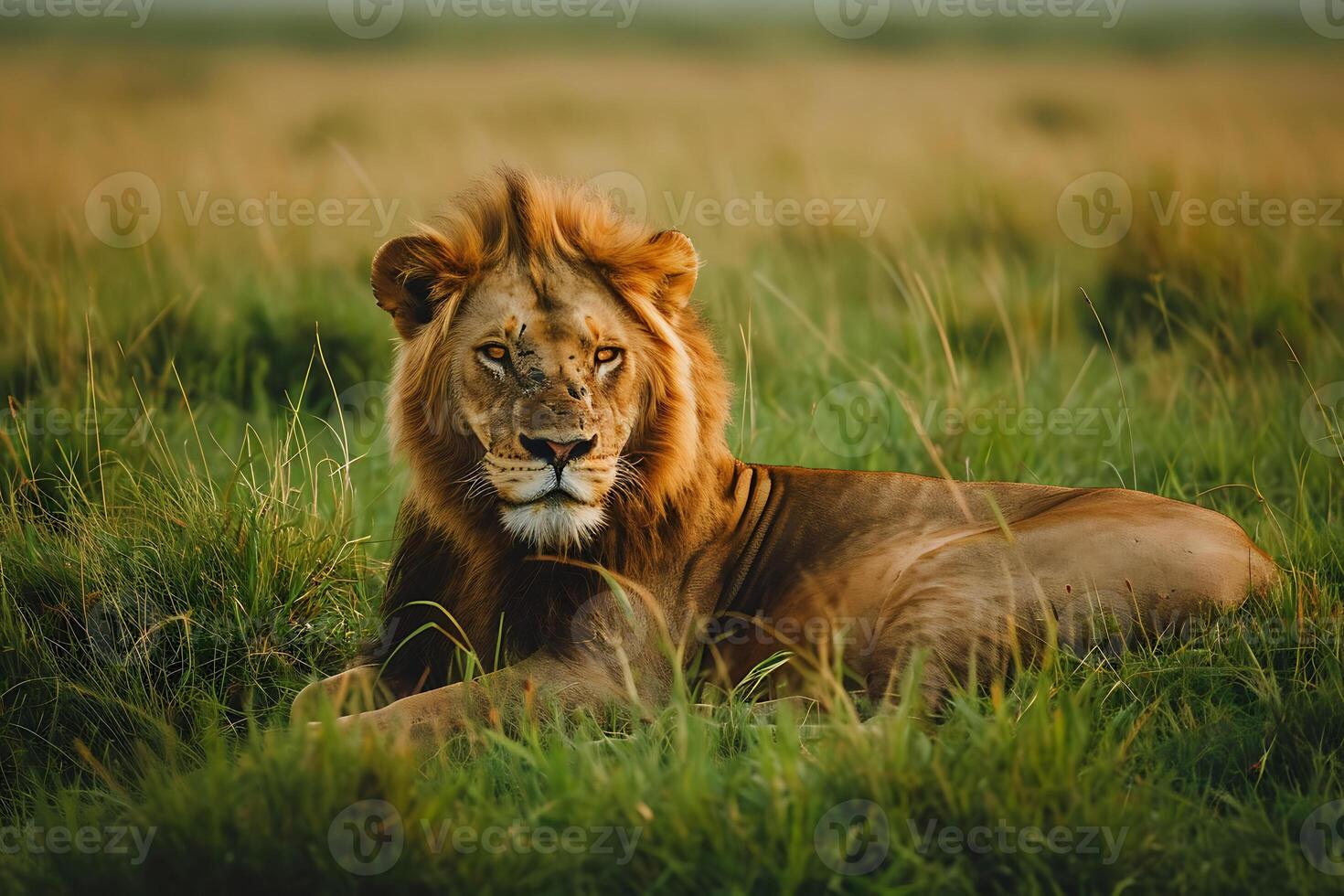 ai generato sereno incontri, mastering Leone fotografia nel naturale leggero foto