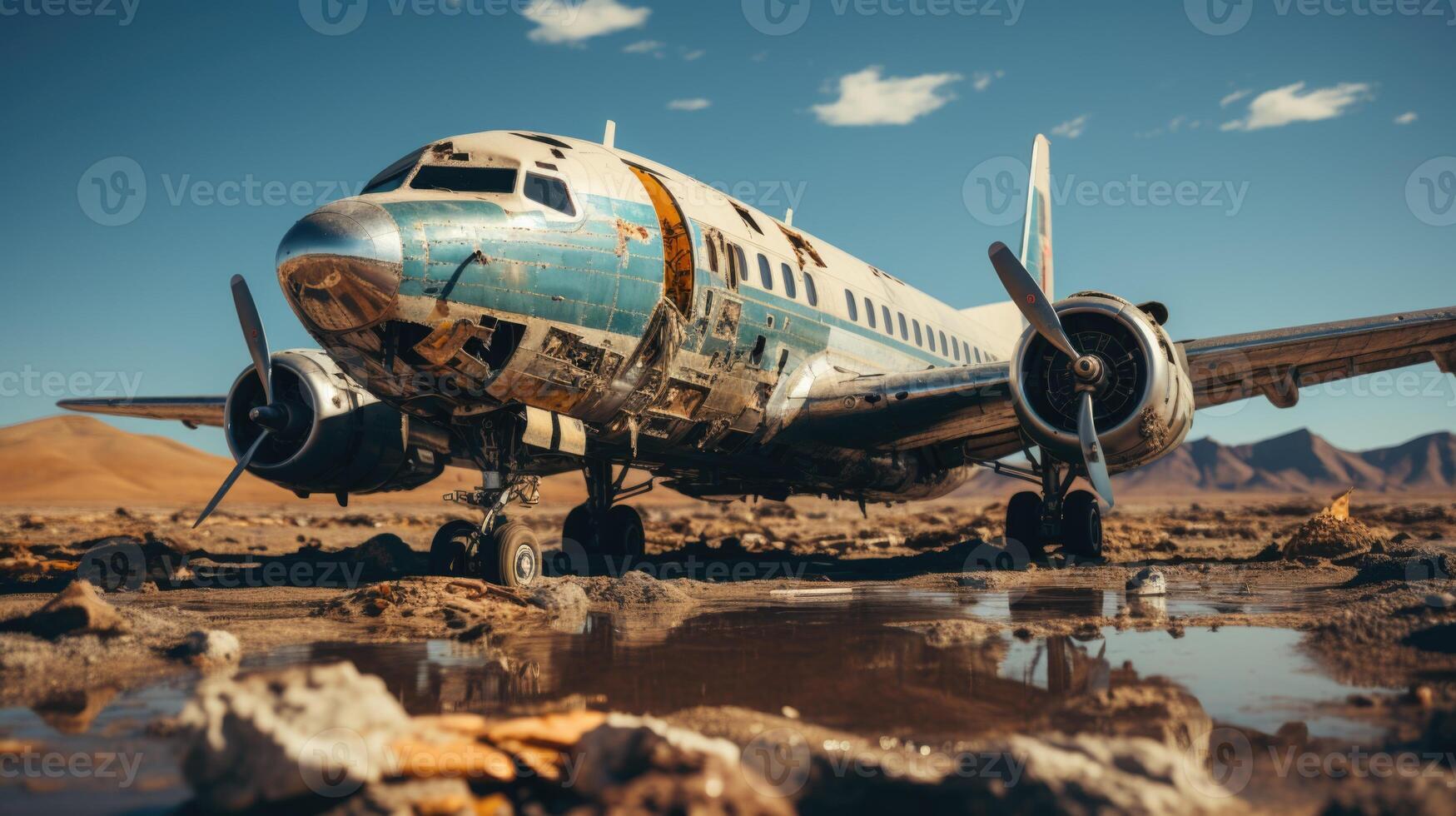 ai generato un' grande passeggeri aereo su un aeroporto pista di decollo foto