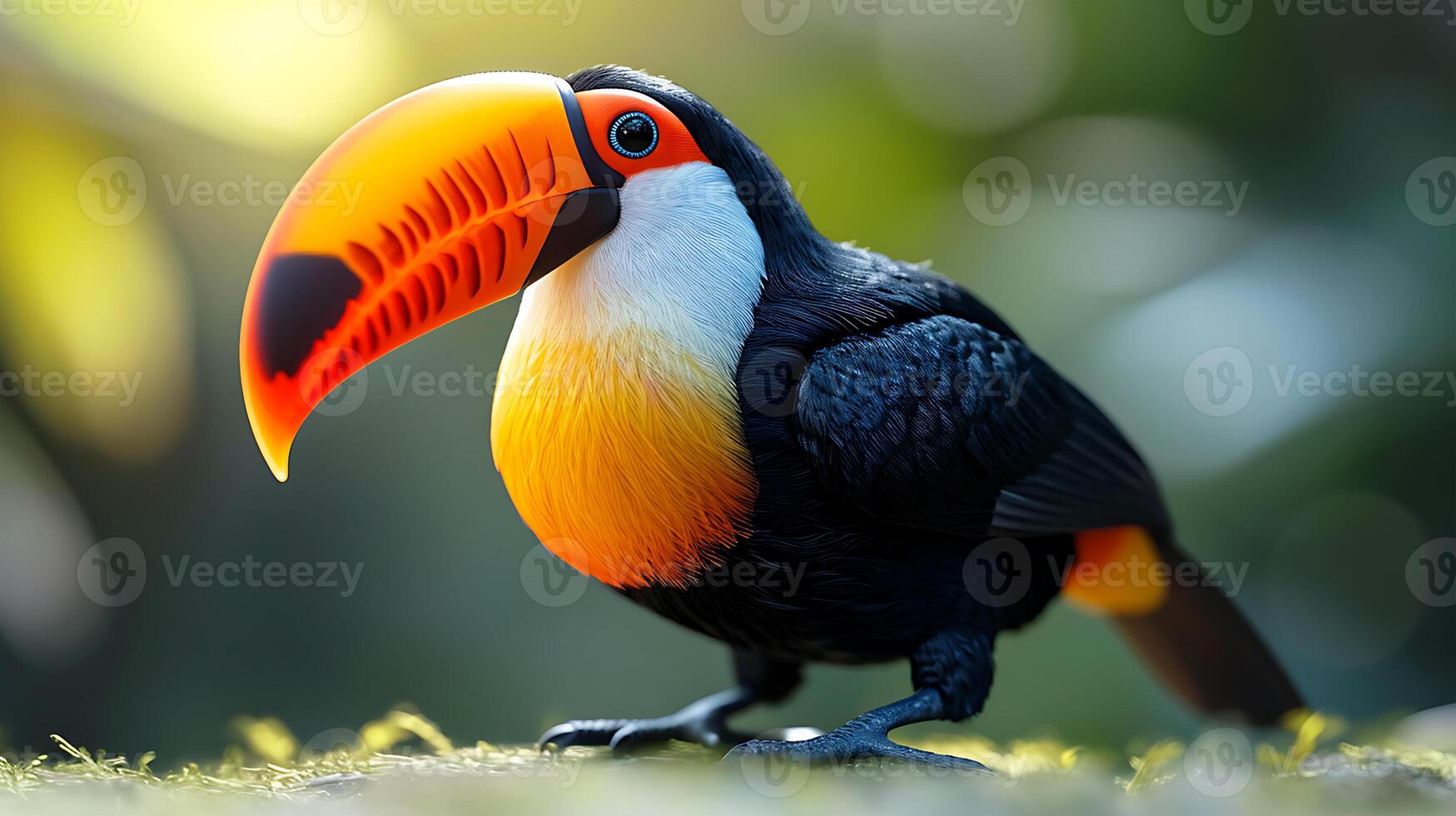 ai generato Visualizza di un' bellissimo tucano uccello foto