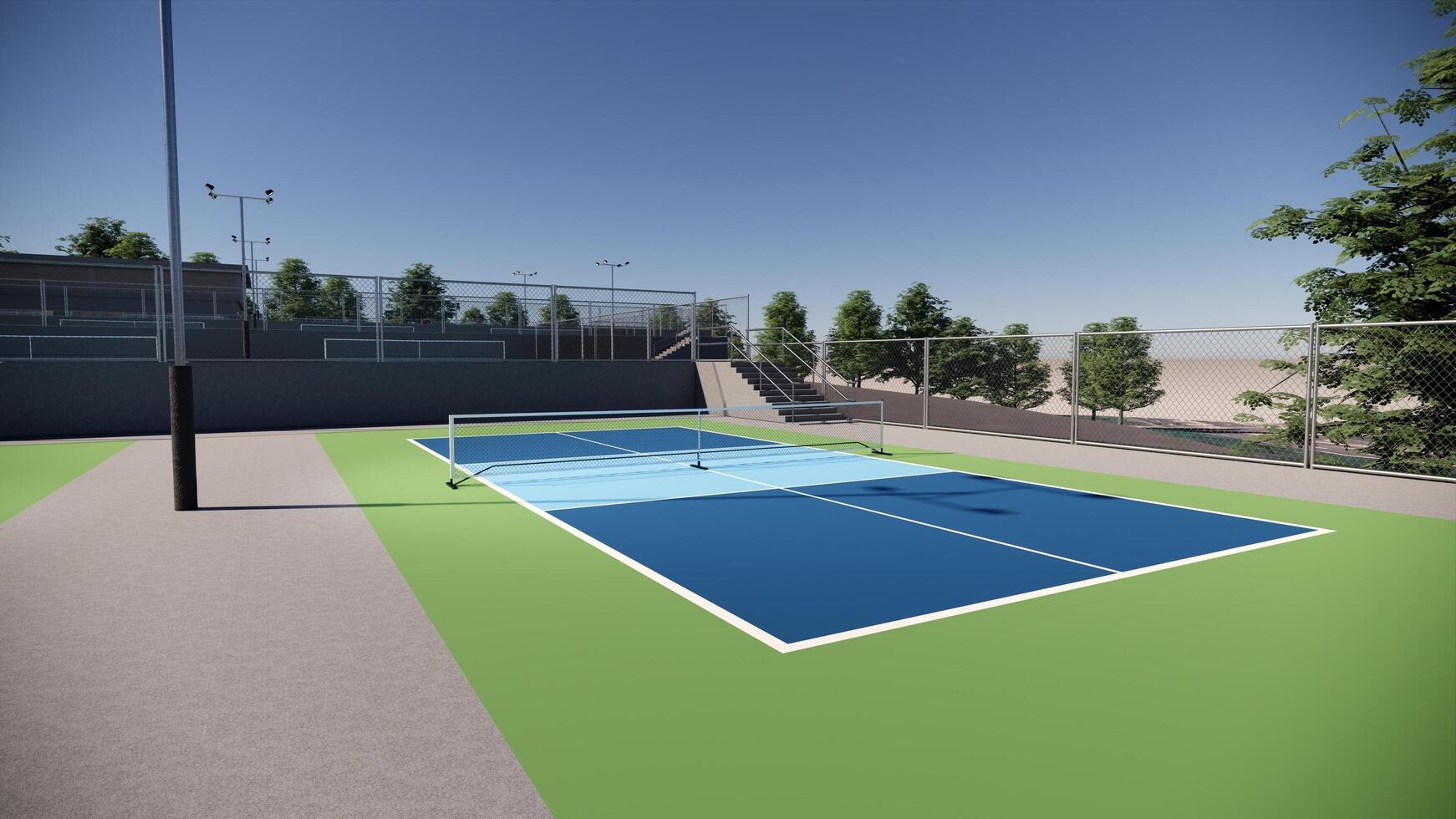 3d rendere interno pickleball Tribunale illustrazione foto